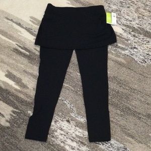 Black leggings with attached skirt